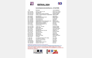 Calendrier estival 2024